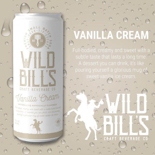 Wild Bill's Vanilla Cream Premium Cane Sugar Soda