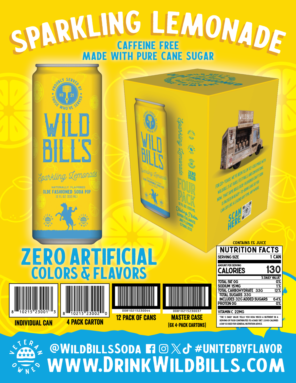 Wild Bill's Sparkling Lemonade Craft Soda