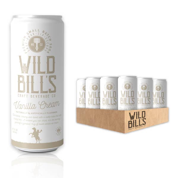 Wild Bill's Vanilla Cream Premium Cane Sugar Soda