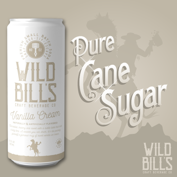 Wild Bill's Vanilla Cream Premium Cane Sugar Soda