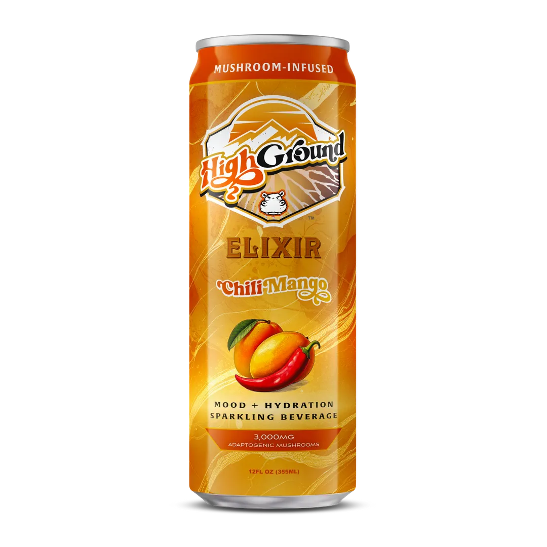 High Ground Elixirs Mushroom Seltzer: Chili Mango