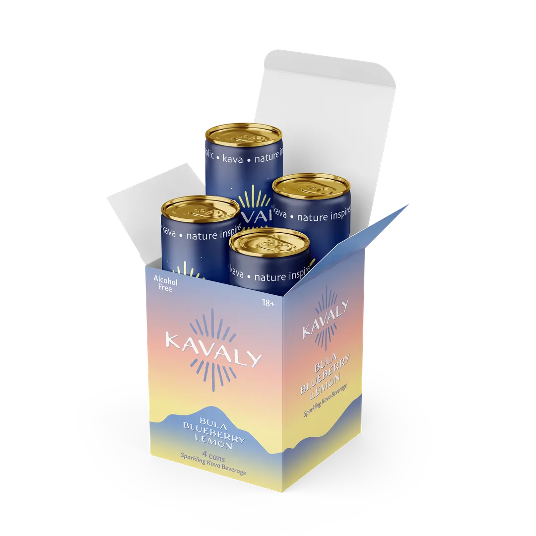 Kavaly Kava-Infused Blueberry Lemon 4-pack