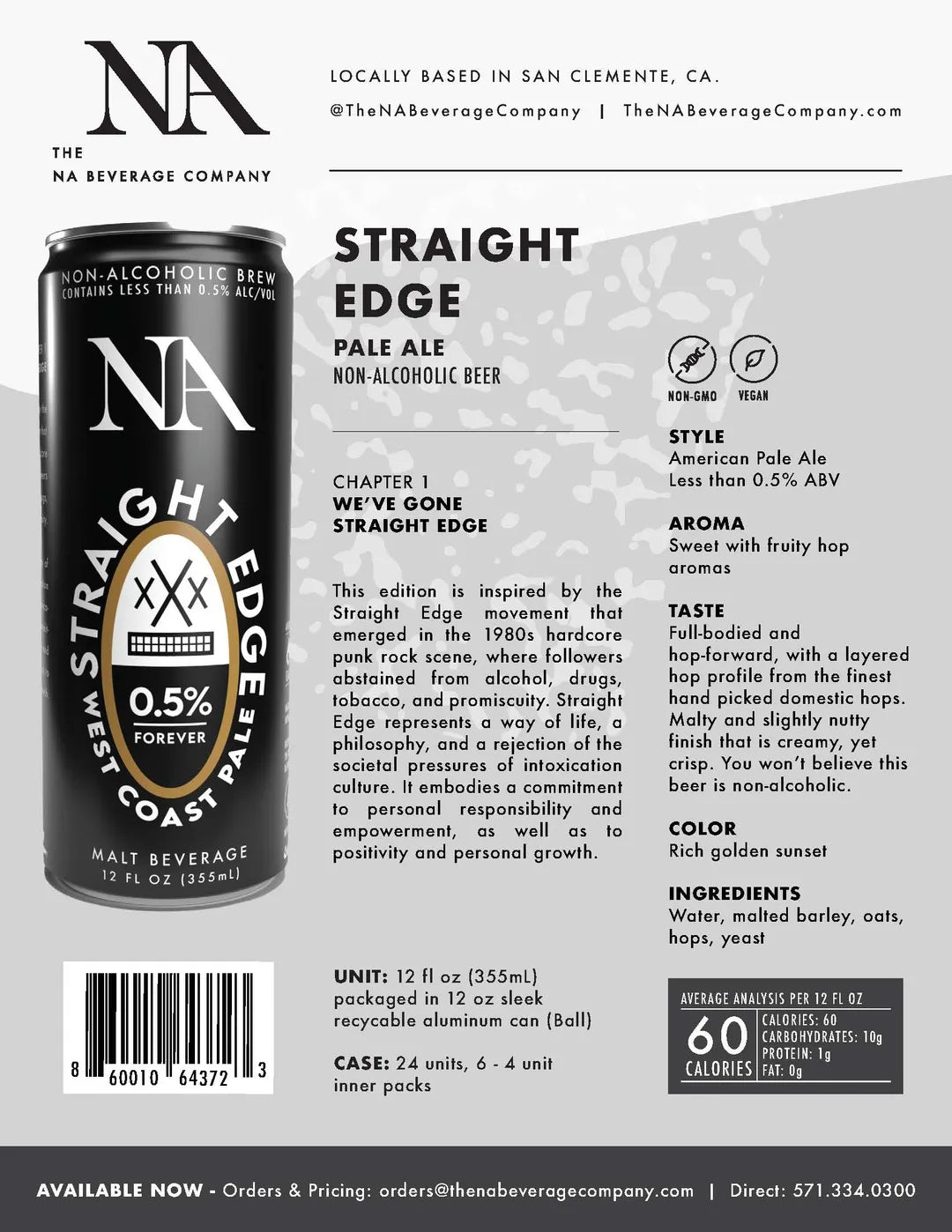 NA Beverage Company Straight Edge West Coast Pale Ale