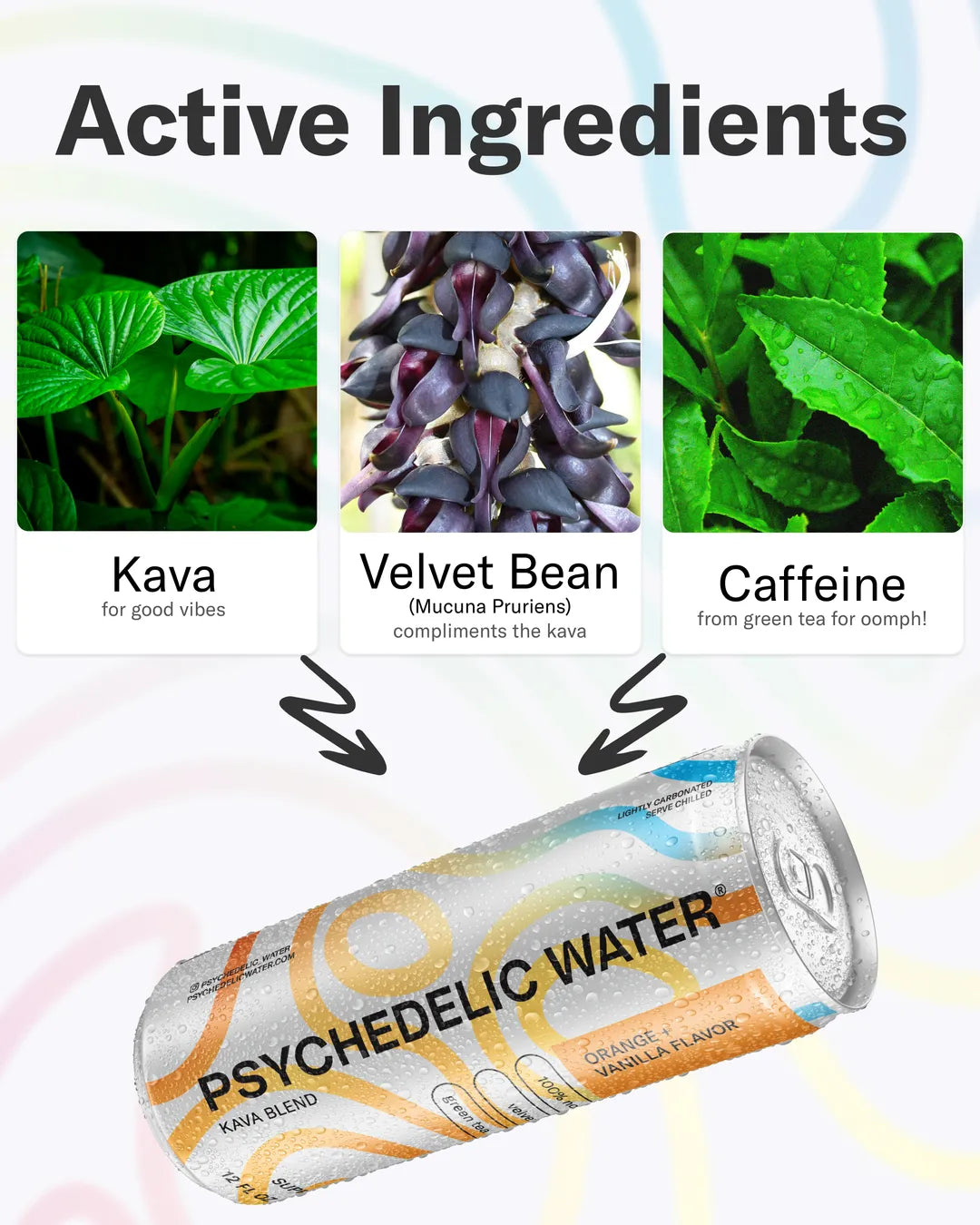 Psychedelic Water - Orange + Vanilla Sparkling Kava Water 4-pack