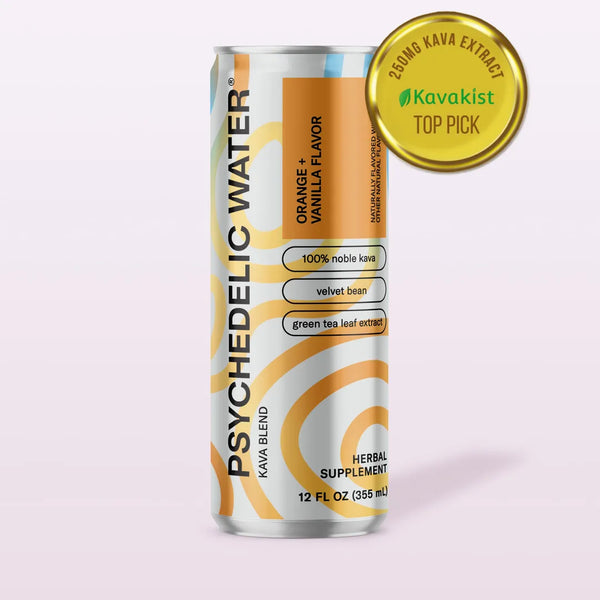 Psychedelic Water - Orange + Vanilla Sparkling Kava Water 4-pack