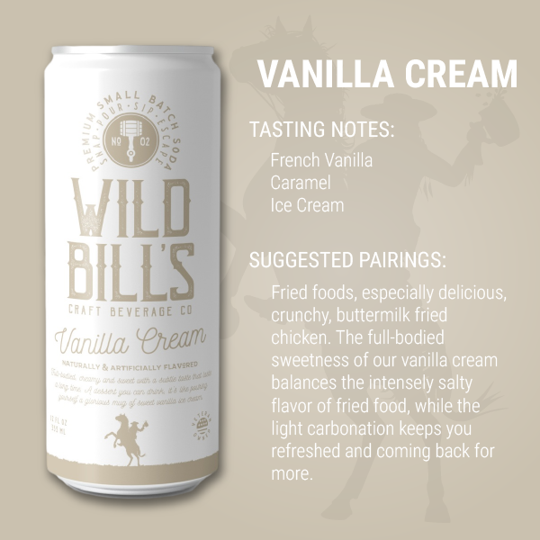 Wild Bill's Vanilla Cream Premium Cane Sugar Soda